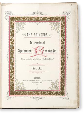 [SPECIMEN BOOK — BRITISH PRINTERS’ INTERNATIONAL SPECIMEN EXCHANGE]. The Printers’ International Specimen Exchange. Vol. XI. London: Of
